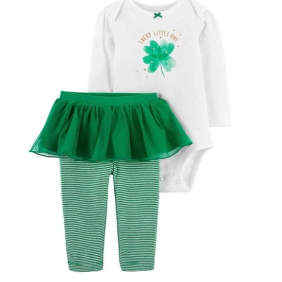 NWT Baby 2-Piece St. Patrick's Day Bodysuit & Tutu Pant Set - Picture 1 of 2